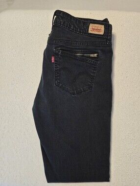 Levis Legging Bootcut Skinny Jeans Womens 14M Faded Black Stretch Zipper Pocket